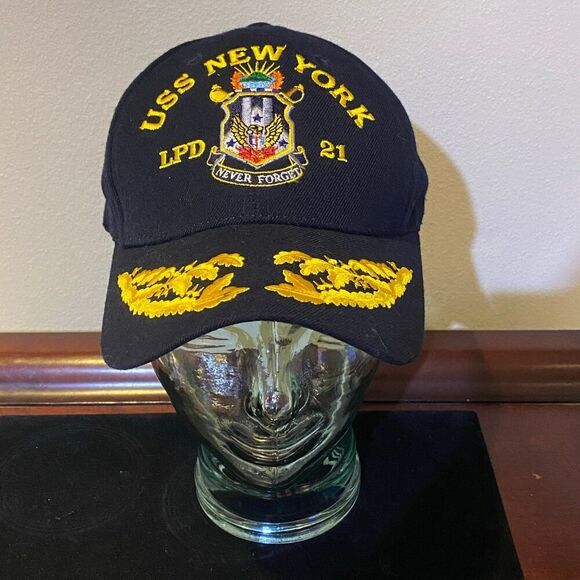 USS New York United States Navy Transport Dock Military Embroidered Cap OSFM - Picture 1 of 9